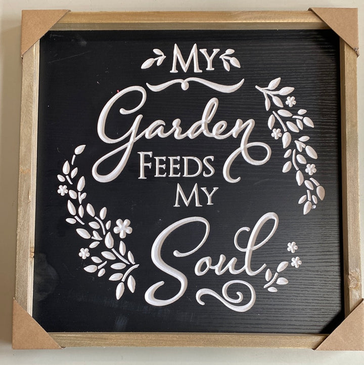 Wood Black and White Engraved Wall Sign