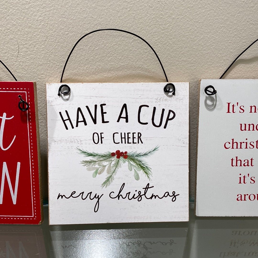 Wood Holiday Sign Ornament