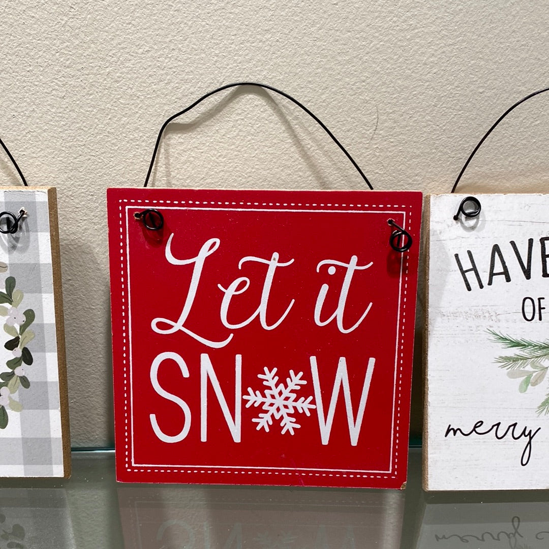 Wood Holiday Sign Ornament