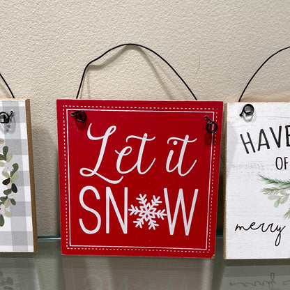 Wood Holiday Sign Ornament