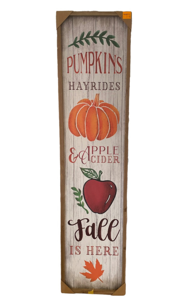 Wood Harvest Porch Sign W/ Easel