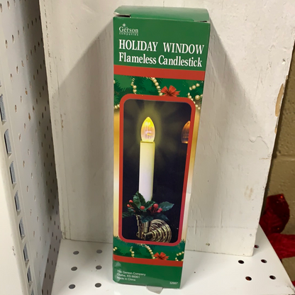Holiday window flameless candle stick