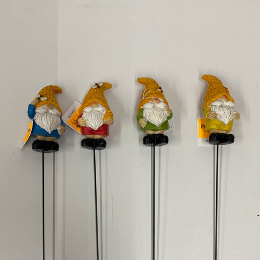Resin Gnome Garden Stake 14.5"H
