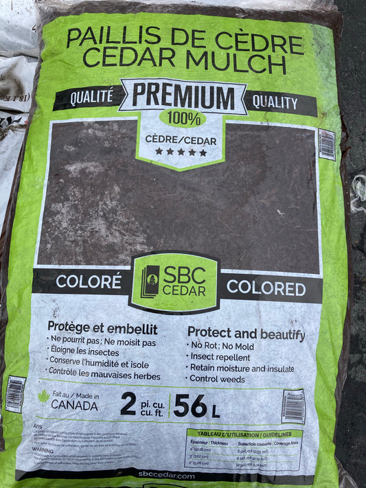 Brown Cedar Mulch - Bagged 2 Cubic Ft. Bag