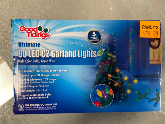 Holiday Lights Ultimate 90 LED C2 Garland Lights Multicolor