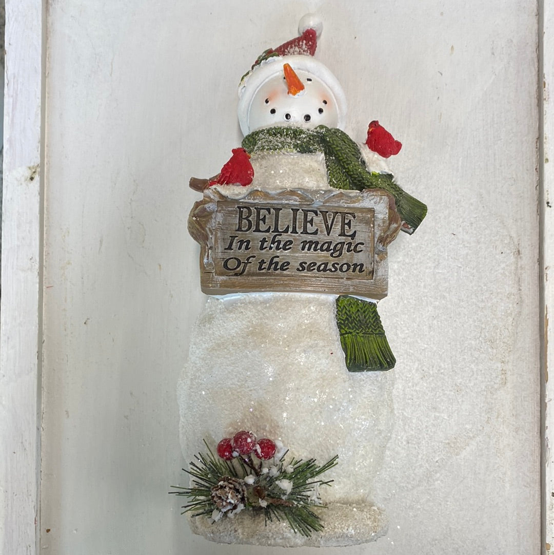 Standing Snowman Holding Sign (10.8"H)
