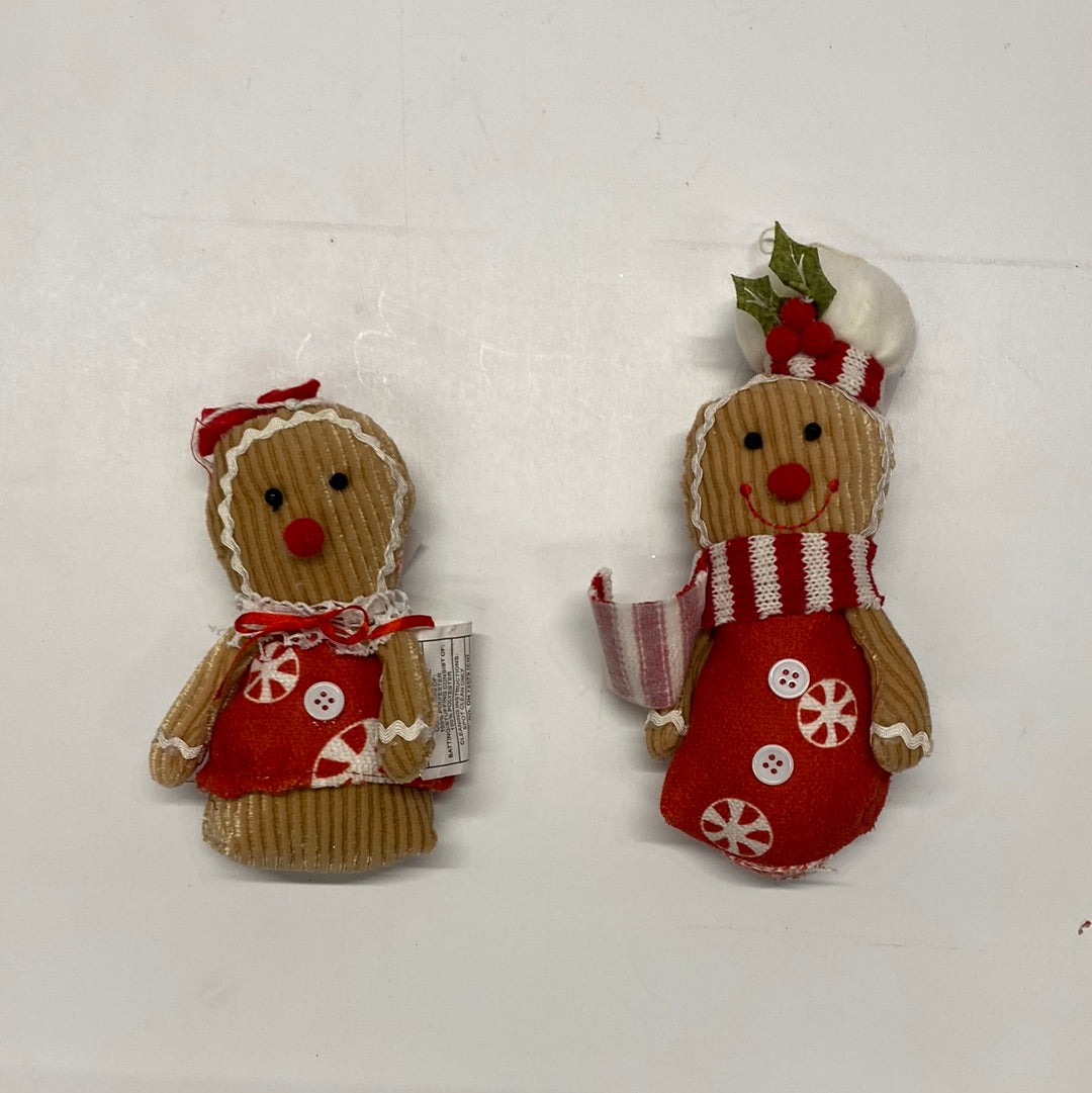 Plush Gingerbread Ornament 5.5”