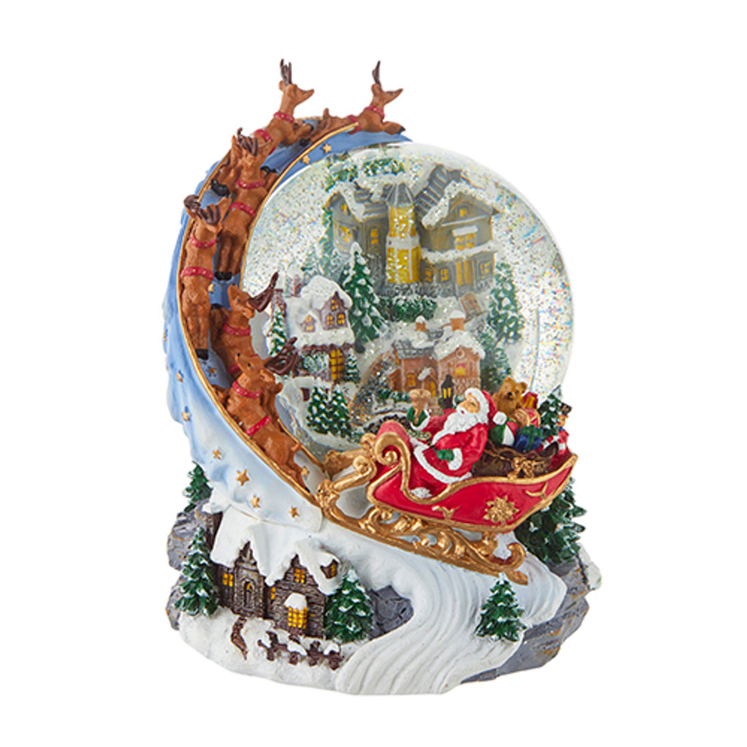 BBB LED Lit Santa Sleigh Swirling Glitter Water Globe