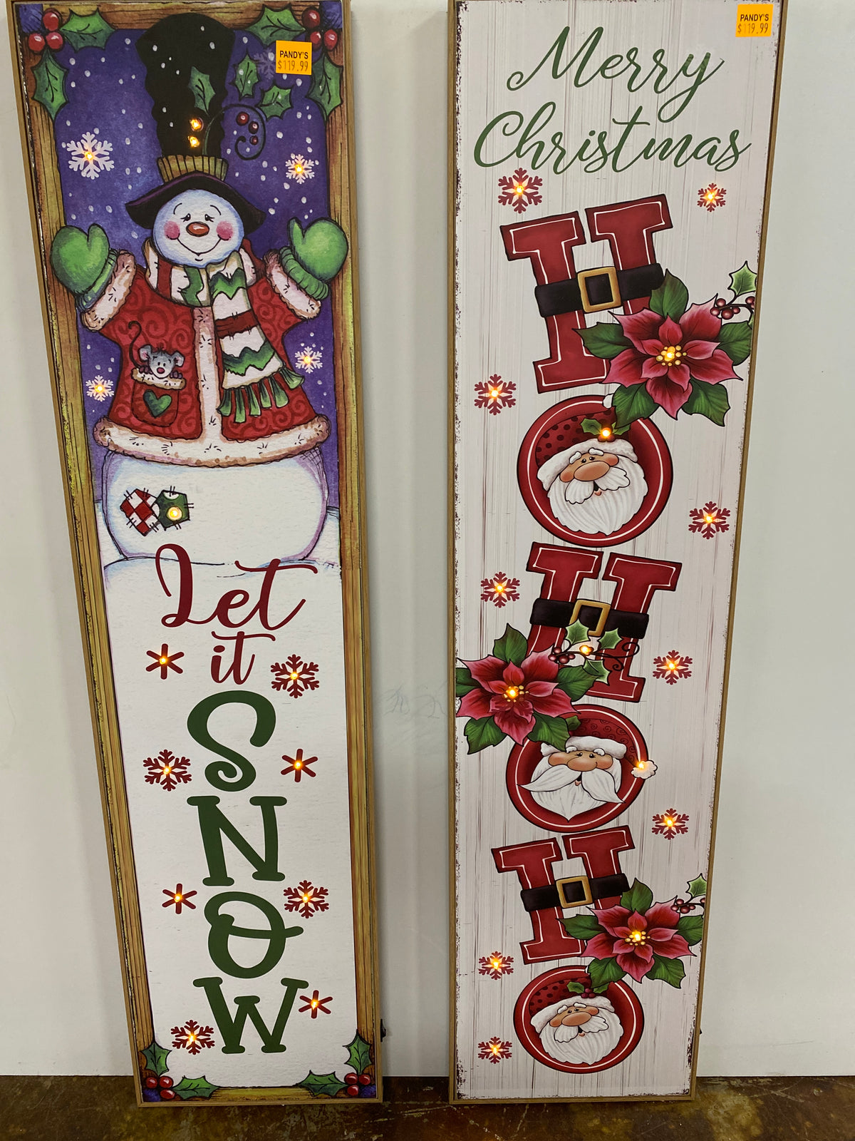 47.2”H Lighted Wood Holiday Sign