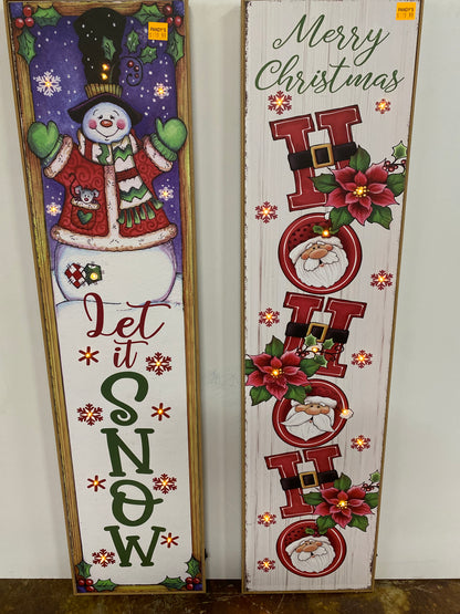 47.2”H Lighted Wood Holiday Sign