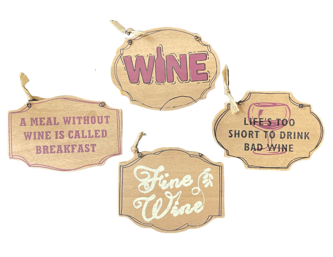 Small Wine Themed Hanging Signs