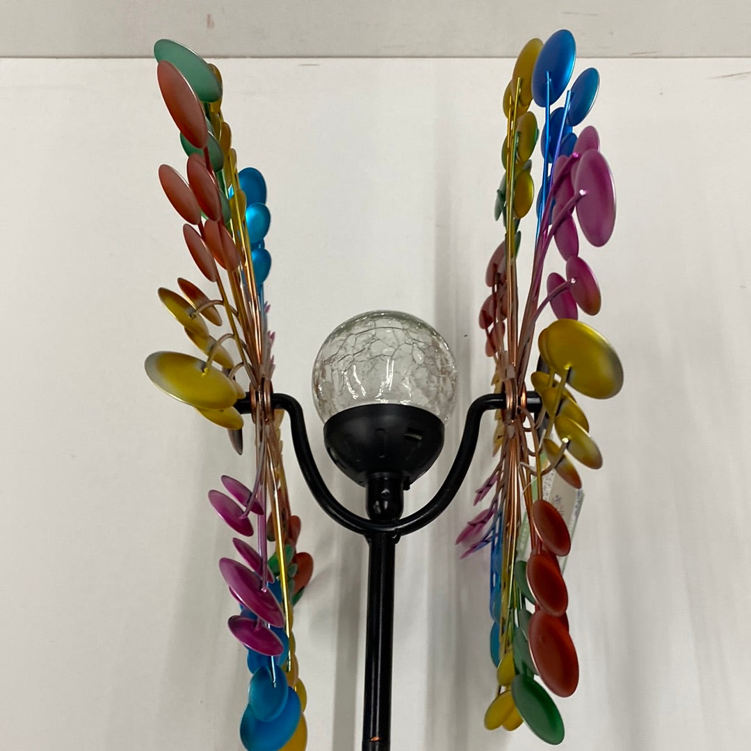 Solar Lighted Metal Wind Spinner 57"H