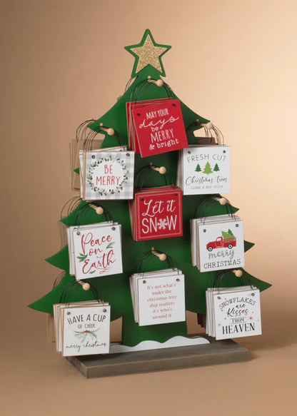 Wood Holiday Sign Ornament