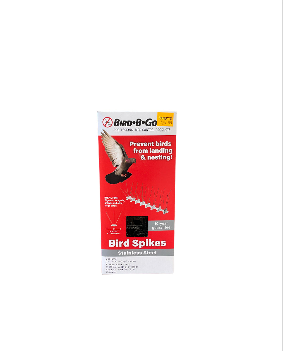 Bird Spike, Stainless Steel/Plastic, 5-In. x 6-Ft.