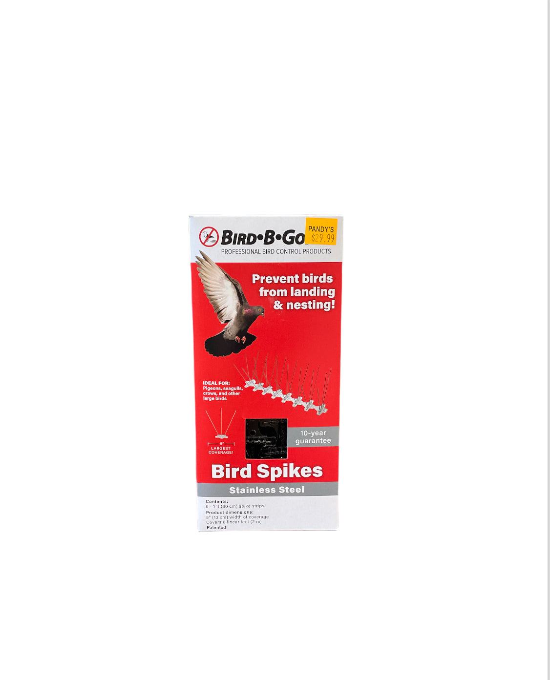 Bird Spike, Stainless Steel/Plastic, 5-In. x 6-Ft.