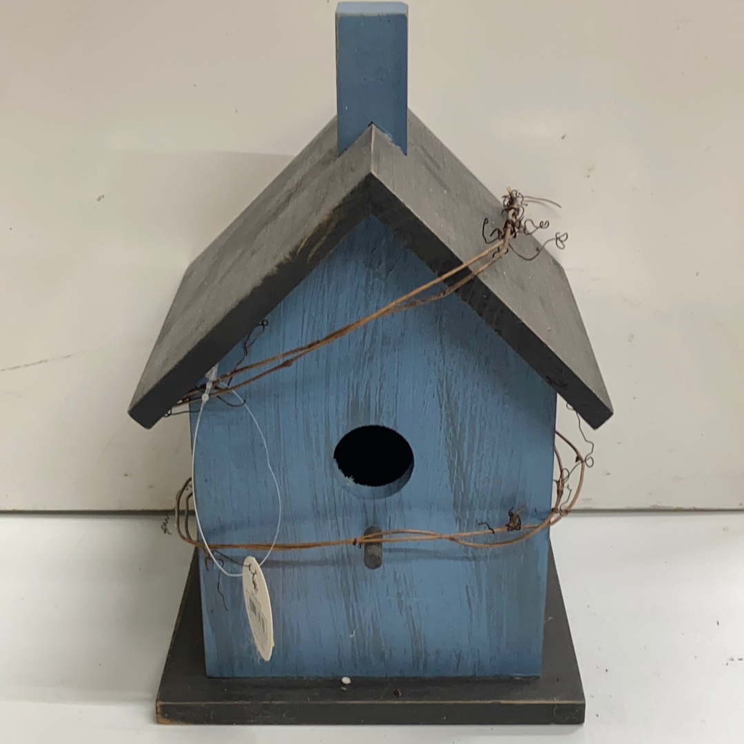 Bird House Blue Decorative Birdhouse