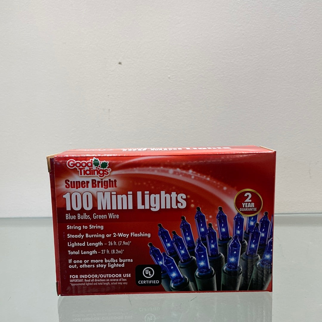 Holiday Lights 100 Super Bright Mini Lights Blue