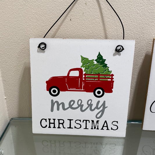 Wood Holiday Sign Ornament