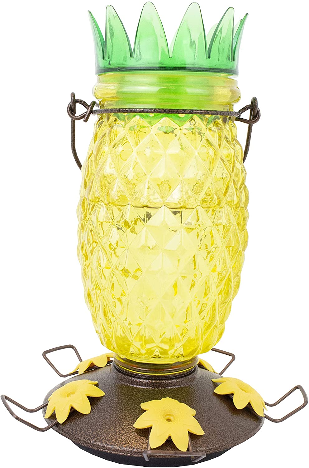 Perky-Pet Pineapple Top-Fill Glass Hummingbird Feeder – 28 oz