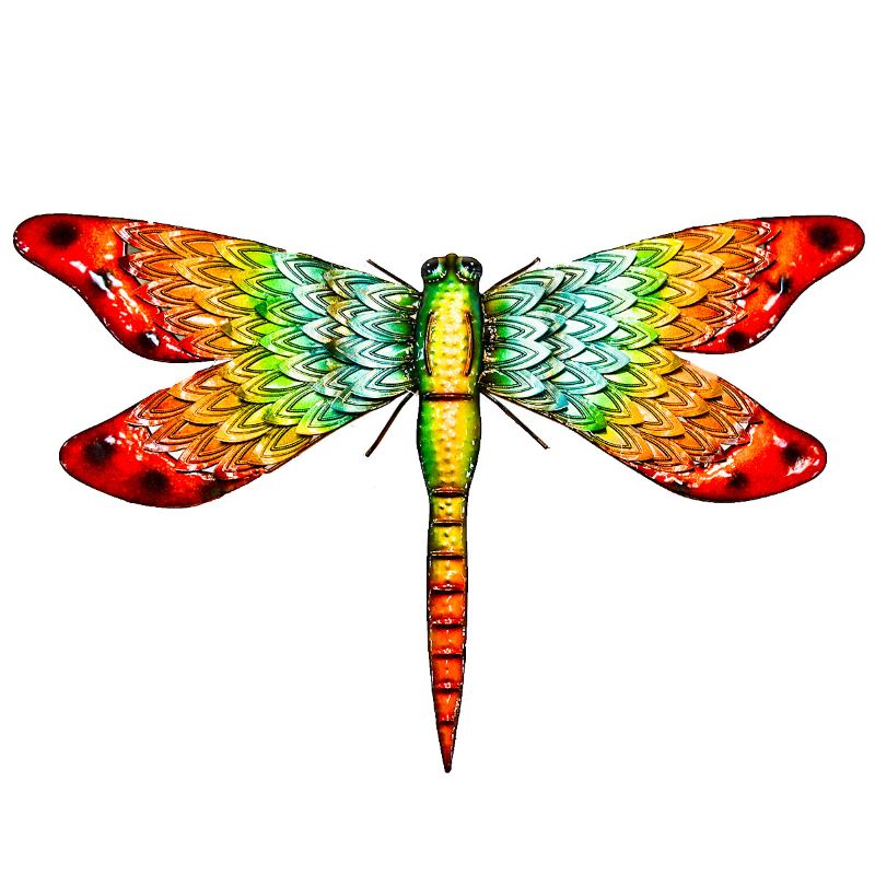 16" Colorful Hanging Metal Dragonfly