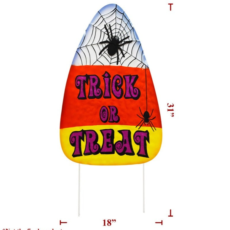 Candy Corn Trick or Treat Metal Stick