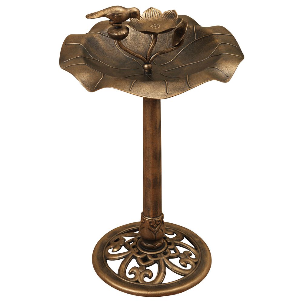 Copper-like Bird Bath with Drinking Bird